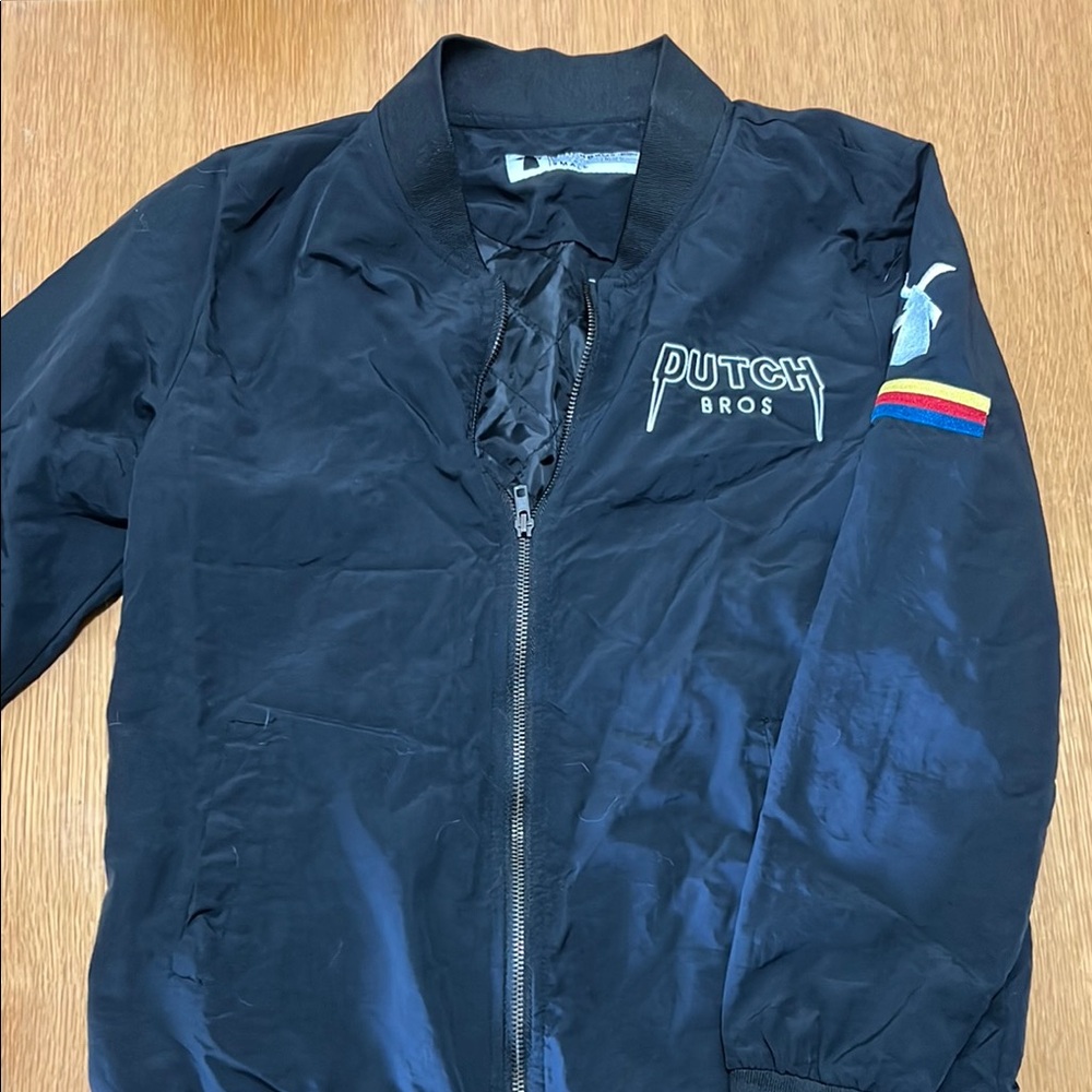 Dutch Bros Black Varsity Bomber Jacket